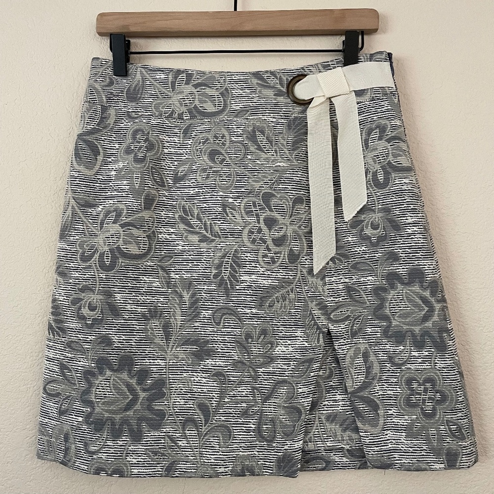Maeve Gray Floral Mini Skirt